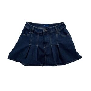 Project Indigo Dark Wash Denim Pleated Mini Skirt Skater Style Size 9